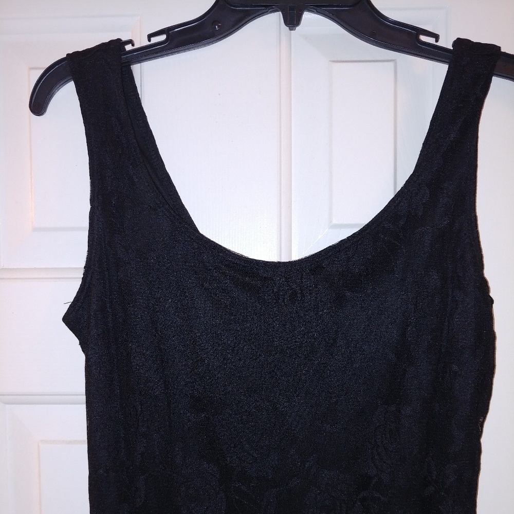 Black Lace Floral Dress